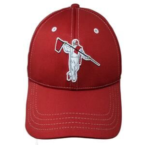 Looper Red White Baseball Cap Hat OS Golf Caddy Embroidered Stretch Polyester